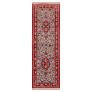 کناره دستباف قم (طرح سحر) طرح ترنج – پشم کرک قرمز