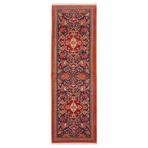 کناره دستباف قم (طرح صحرا) طرح ترنج – پشم کرک قرمز