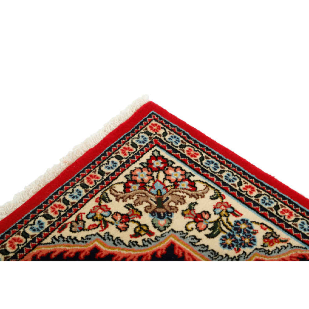 کناره دستباف اصفهان (طرح شهرضا) طرح ترنج – پشم مشکی