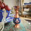 گلدان مسی تزئینی با میناکاری ایرانی نقاشی‌شده با دست، مدل ثریا با طراحی بی‌زمان گل
