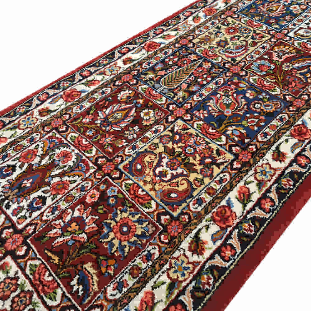 کناره دستباف بختیاری (طرح آرزو) طرح خشتی – پشم مشکی