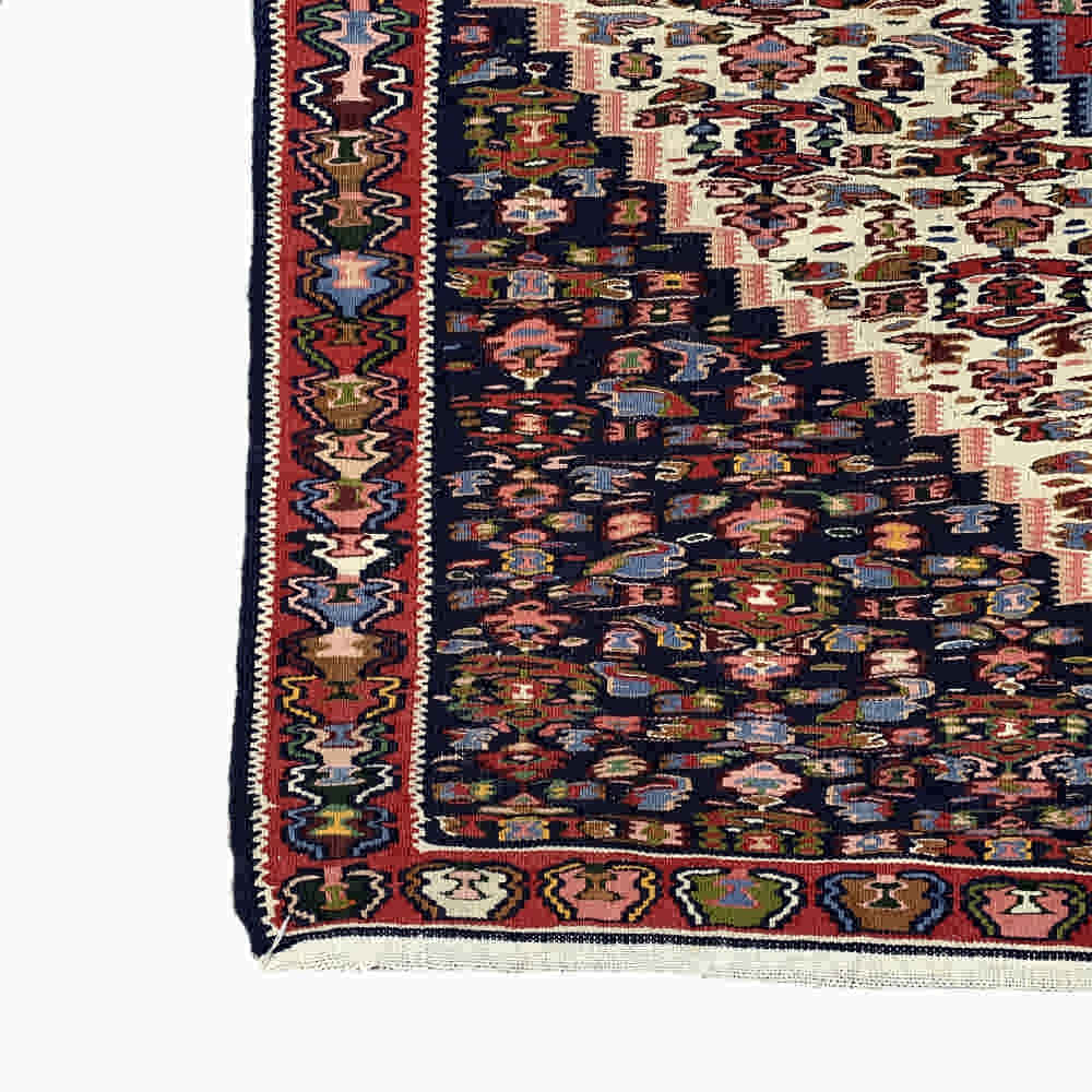 فرش گلیم ایرانی دستباف آهو، هندسی سنتی از سنندج