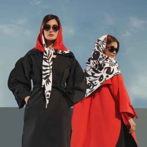 روسری ابریشمی زنانه – چاپ هنری ایرانی، طرح لوکس و پر جنب و جوش عاشق