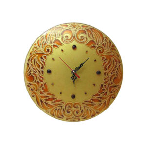 ساعت دیواری ویترای طرح گل مدل طلا
