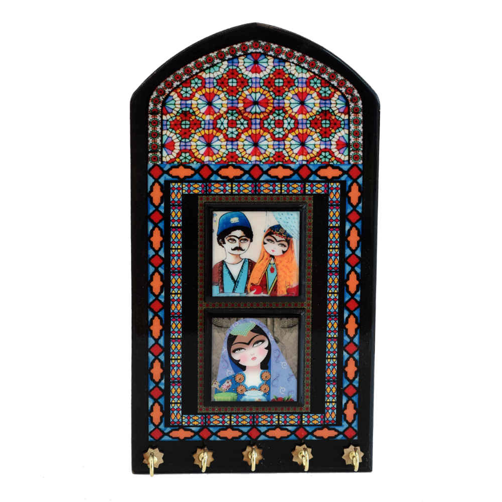 جاکلیدی دیواری چوبی دستساز ایرانی مدل سنتی