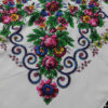 روسری قومی ترکمن – ظرافت و سنت با طرح گل به رنگ سفید