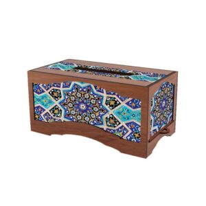 روکش جعبه دستمال کاغذی چوبی روستیک – طرح کاشی
