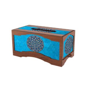 روکش جعبه دستمال کاغذی چوبی روستیک – فیروزه