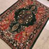 فرش دستباف عشایری خراسان طرح لچک و ترنج - ابریشم و پشم قرمز
