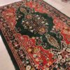فرش دستباف عشایری خراسان طرح لچک و ترنج - ابریشم و پشم قرمز