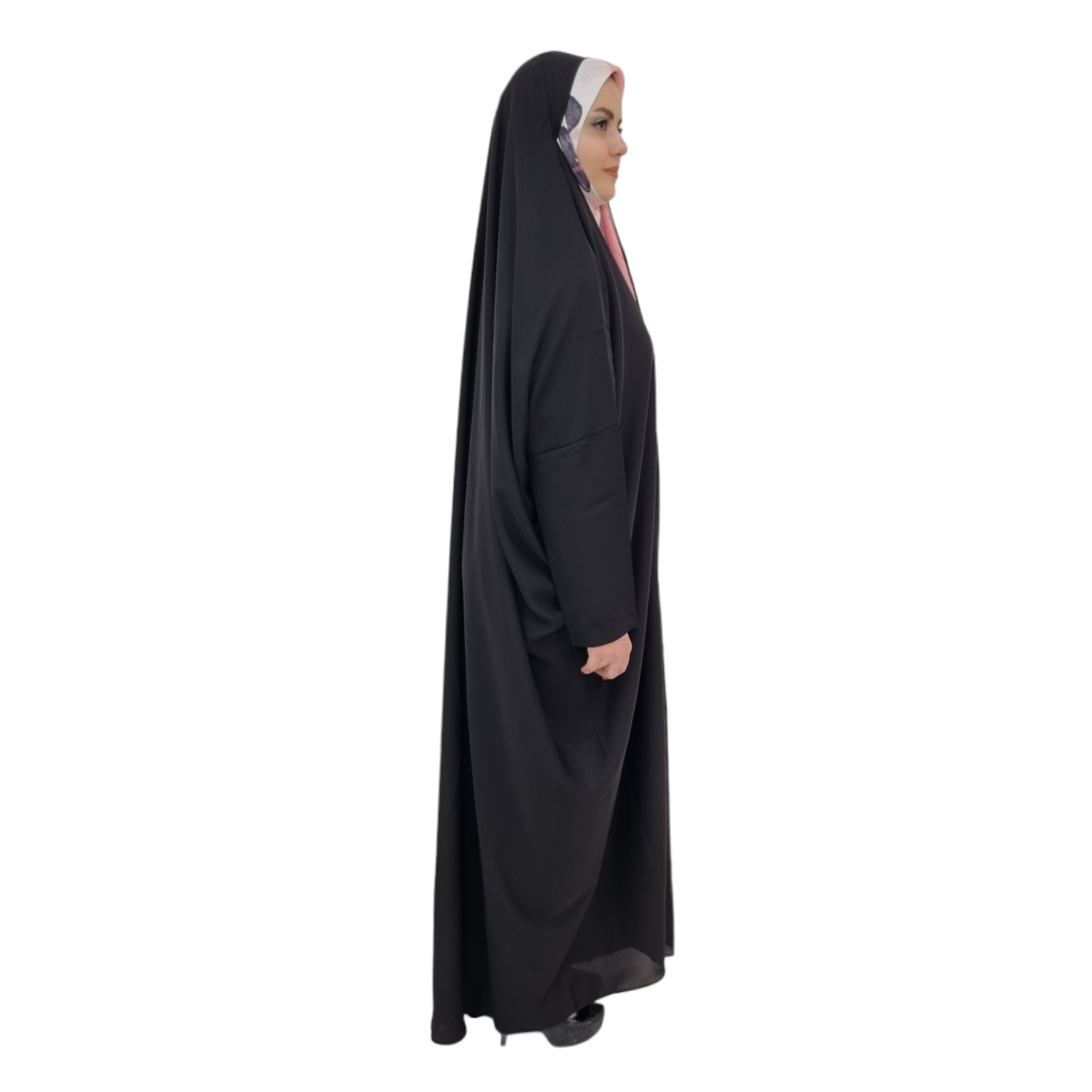 چادر مشکی اسلامی آستیندار – عبای پوشیده زنانه (سحر)