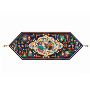 رومیزی مخمل آبی طرح ایرانی طرح اردشیر