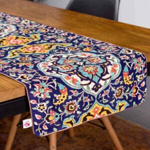 رومیزی مخمل آبی طرح ایرانی طرح سایه