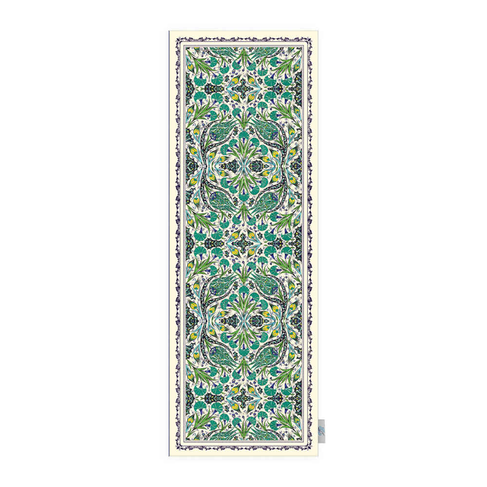 رومیزی مخمل سبز طرح ایرانی الگانس مدل دشت