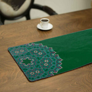 رومیزی شمس طرح مخمل سبز