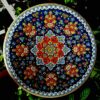 بشقاب سفالی تزئینی نقاشی شده با دست با میناکاری ایرانی امید
