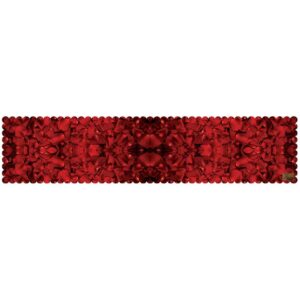 رومیزی مخمل قرمز طرح ایرانی سلطنتی