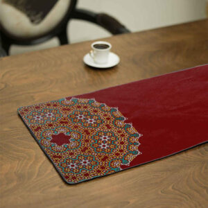 رومیزی مخمل قرمز طرح شمس ۲