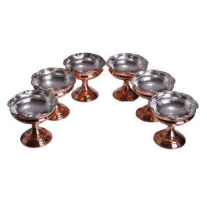 مجموعه ۶ عددی کاسه‌های مسی سنتی چکش‌کاری شده – هنگامه