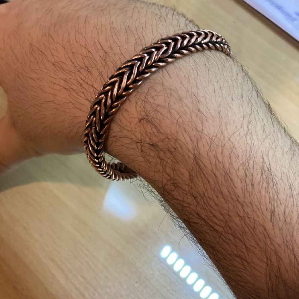 دستبند مسی – مدل رایکا بافته شده