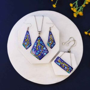 سرویس جواهرات میناکاری ایرانی مدل ارغوان