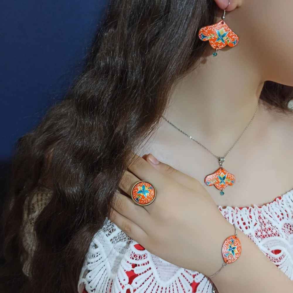 سرویس جواهرات میناکاری ایرانی مدل پاییز