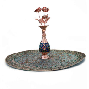 گلدان مسی میناکاری شده نفیس ایرانی، هدیه