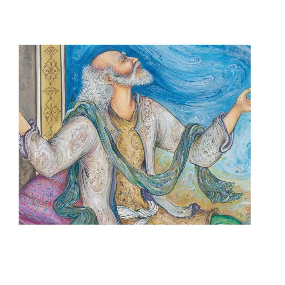 نقاشی مینیاتور اصیل ایرانی: آبرنگ – خیام اثر رسول معتمدی