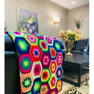 روکش قلاب‌بافی برای مبل و تخت‌خواب‌شو طرح شطرنجی بوهمی سارا