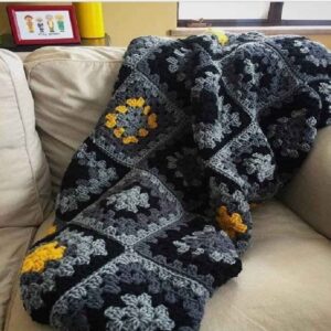 روتختی قلاب‌بافی شده برای مبل و تخت خواب طرح شطرنجی بوهمی سپند