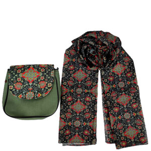 ست کیف رودوشی و شال مدل Crossbody بوهمی با طرح اسلیمی