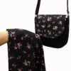 ست کیف رودوشی و شال مدل Crossbody بوهمی با طرح گل رز