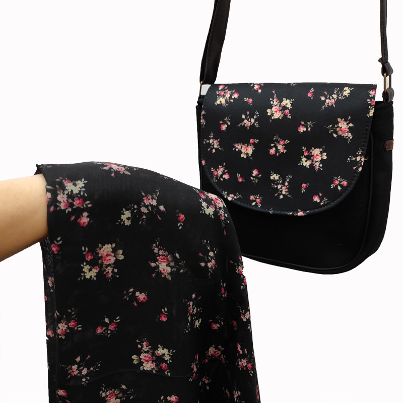 ست کیف رودوشی و شال مدل Crossbody بوهمی با طرح گل رز