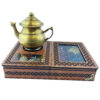 جعبه چای چوبی شیک با پایه تسخین و وارمر مدمج