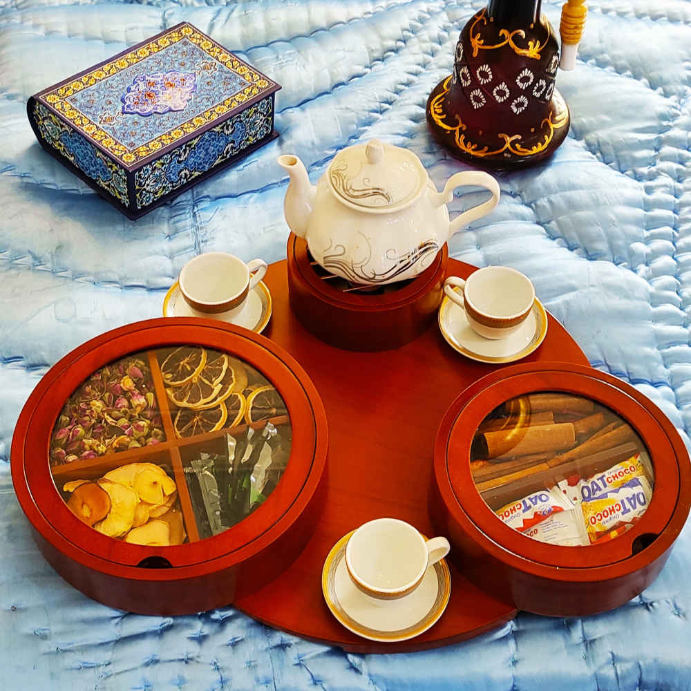 جعبه چای با سیستم تسخین پیشرفته – طراحی چوبی لوکس و شیک