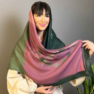 روسری طرح هنری ایرانی زنانه – طرح نگارینا لوکس و پر جنب و جوش