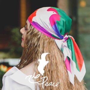 روسری ابریشمی کوتاه زنانه – طراحی هنری لوکس و پر جنب و جوش Solh