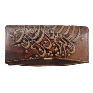 کیف پول بلند زنانه چرم ایرانی طرح جهان