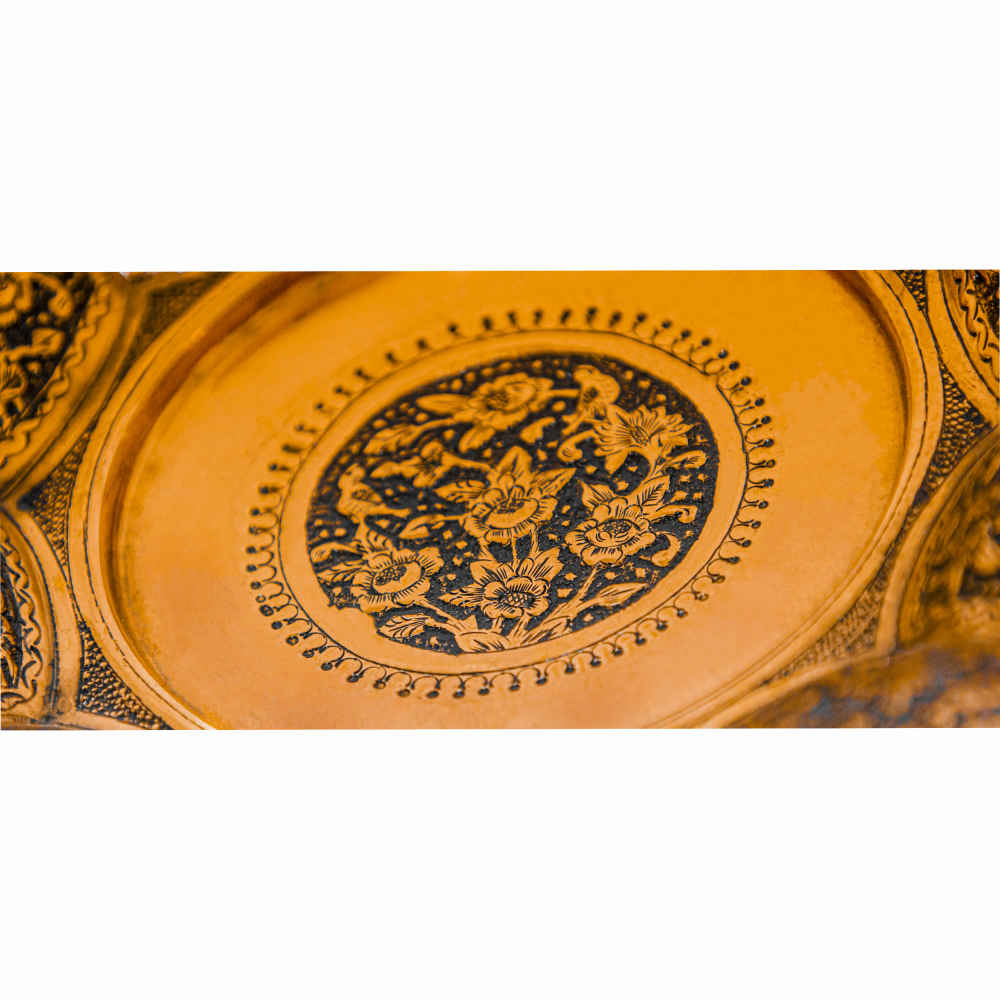 بشقاب مسی حکاکی شده تزئینی ایرانی ریما