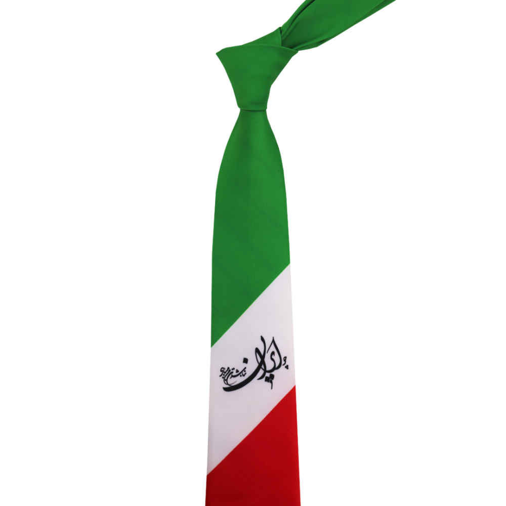 کراوات مردانه – طرح هنری الهام گرفته از هنر ایرانی با طرح پرچم ایران