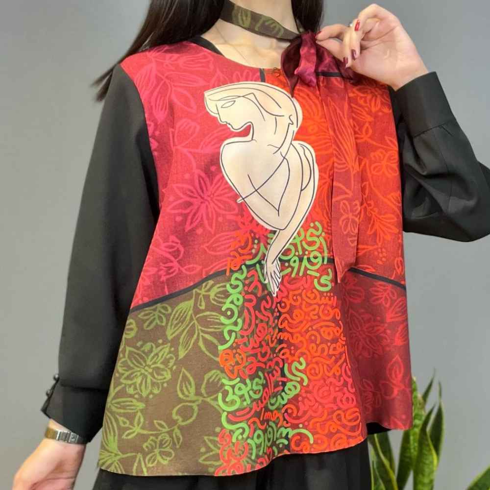 تاپ تونیک زنانه مدل دام به سبک ایرانی