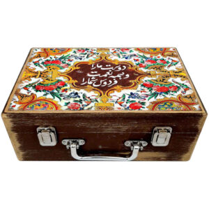جعبه چوبی برای هدیه دادن با طرح الهام گرفته از هنر ایرانی نعمت