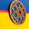ست دو عددی زیر لیوانی چوبی هندسی – نقوش افرا، استایل بوهو