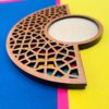 ست دو عددی زیر لیوانی چوبی هندسی – نقوش مصمم، اکسسوری میز بوهو