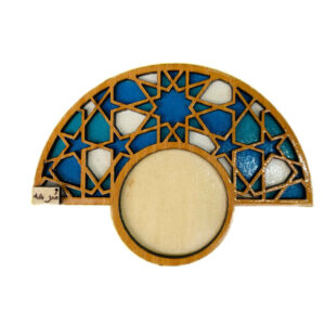 زیرلیوانی چوبی هندسی با طرح کیانا (۲ عدد)