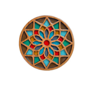 زیرلیوانی چوبی هندسی با طرح رها (۲ عدد)