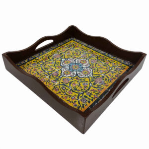 سینی پذیرایی آلما – طراحی زیبا و ایرانی برای چای و قهوه