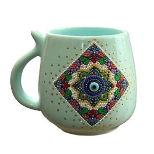 ماگ سرامیکی هنری دست‌ساز – طرح نقطه‌چین، مدل پناه