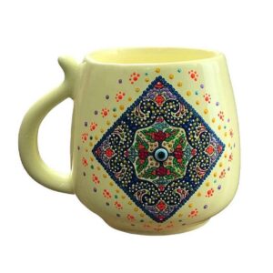 ماگ سرامیکی هنری دست‌ساز – طرح نقطه‌چین، مدل ترانه