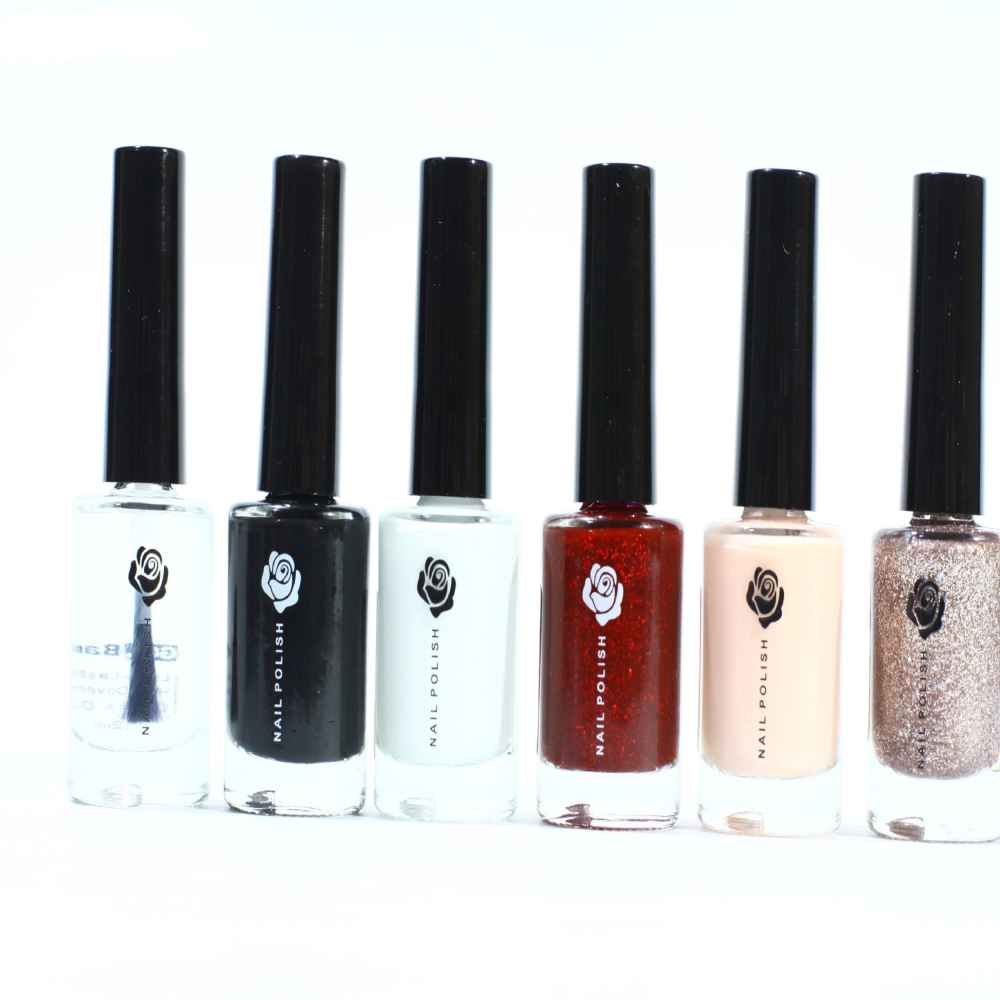 لاک ناخن حلال، براق و اکلیلی، با رنگهای شیک و جذاب (6 عدد)